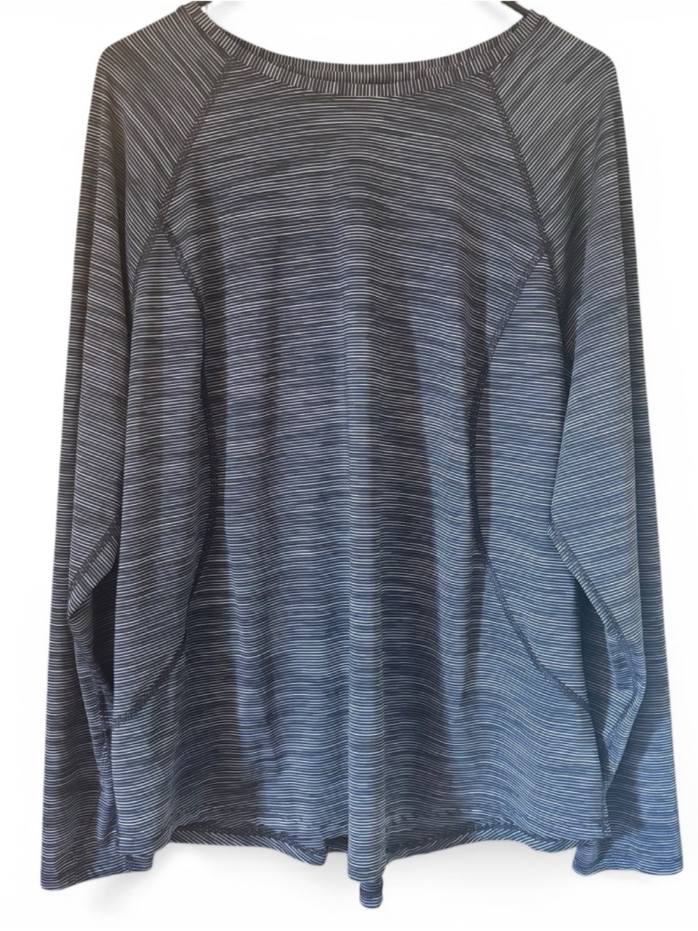Tek Gear DryTek Striped Long Sleeve Top 1X Thumb Holes Athletic